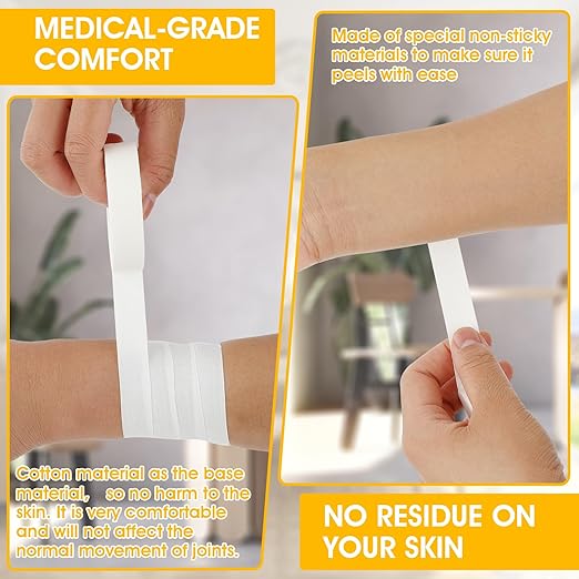 COMNICO Finger Tape, White Extra Strong 0.6-Inch x 32-feet Athletic Tape for Fingers Feet Sweat Volleyball Finger Tape for Outdoor Sports Climbing Football (White Skin Color, 3 Pcs)