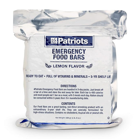 4Patriots Emergency Food Bars: Non-Perishable S.O.S Ration Designed to Last 5 Years, 9 Servings