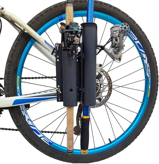 Bike Fishing Rod Holder,Secures Fishing Pole to Bicycle,Bike Fishing Rod Rack and Carrier