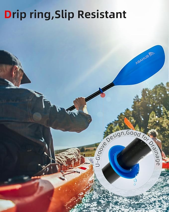 Abahub 調整可能カヤックパドル 210-230 cm/ 230-250 cm フローティングカヤックオール ボートオール カヌーオール ブラック