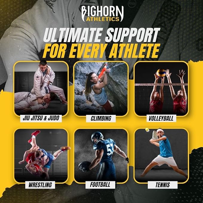 Bighorn Athletics Jiu Jitsu Finger Tape, Rock Climbing Tape | Multipurpose for Sports & Injuries: MMA, Volleyball, Football, Basketball, Tennis, Golf, Hands & Toes, 0.5-Inch x 45-feet, 8-Rolls, Green