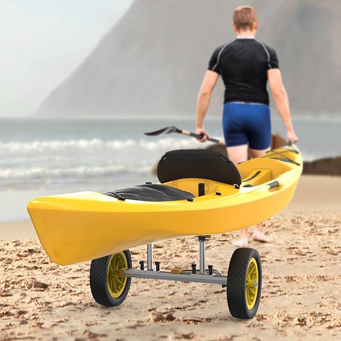 Bonnlo Kayak Cart Dolly Kayak Wheels Detachable Canoe Cart with Solid Tires and Kickstand Kayak Trolley