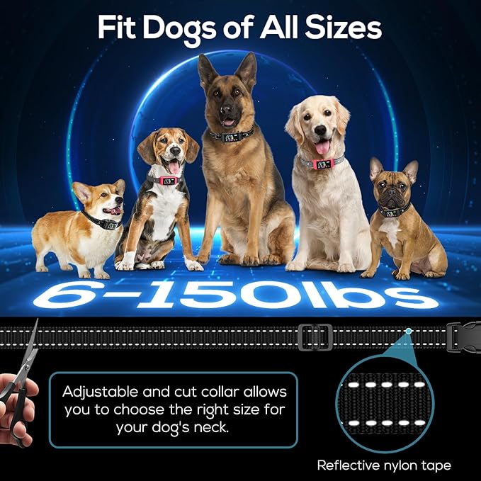 Bark Collar, 2 Pack Smart Dog Bark Collar for Large Medium Small Dogs, Anti Barking Device for Dogs Training Collar with Beep Vibration Harmless Shock, 5 Adjustable Sensitivity (Pink)