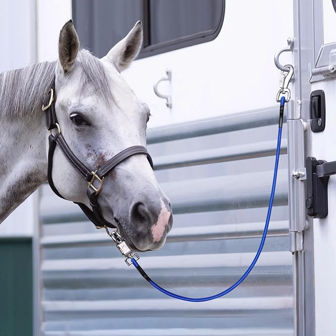 Bungee Horse Trailer Ties,36 Inch Long Bungee Cross Ties for Horses with Super Strong Quick Release Panic Snap and Bull Snap for Horse Trailer Accessories