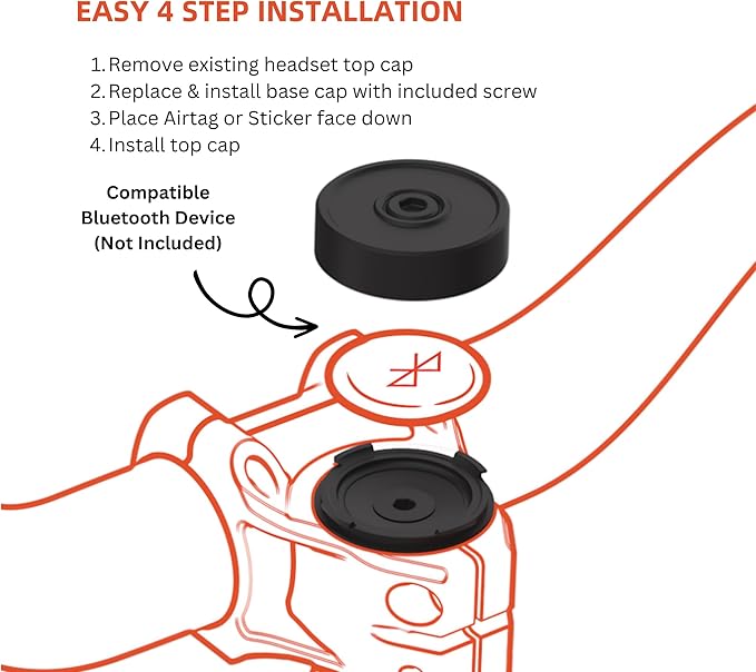 Blackbrush Airtag Bike Mount - Hidden Holder for Airtag & Tile Sticker, Anti-Theft Bicycle Tracker Cap