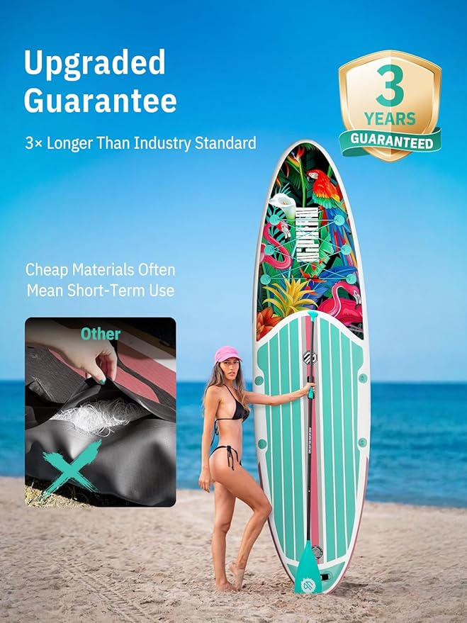 Niphean Inflatable Stand Up Paddle Board with SUP Accessories, Anti-Slip EVA Deck, 10’6’’ Inflatable Paddle Boards for Adults & Youth of All Skill Levels
