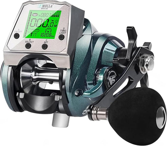 Digital Baitcasting Fishing Reel with LCD Display,8 oz Ultralight Electric Baitcaster Reel, 22-35 Lb Max Drag,6.3:1/7.2:1 Gear Ratio,Left/Right Handed,Compact Design for Freshwater & Saltwater