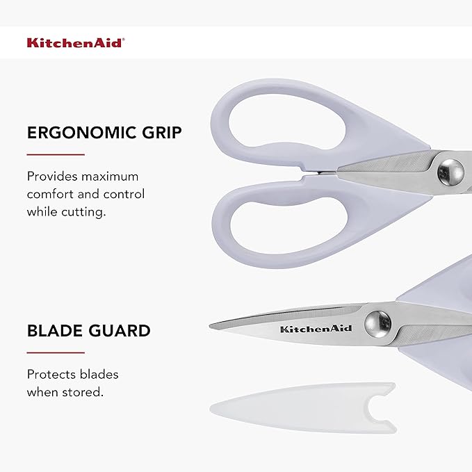 KitchenAid 万能キッチンはさみ 保護シース付き 高耐久ステンレススチール製はさみ 食洗機対応 ソフトグリップで快適なハンドル 8.72インチ ラベンダークリーム