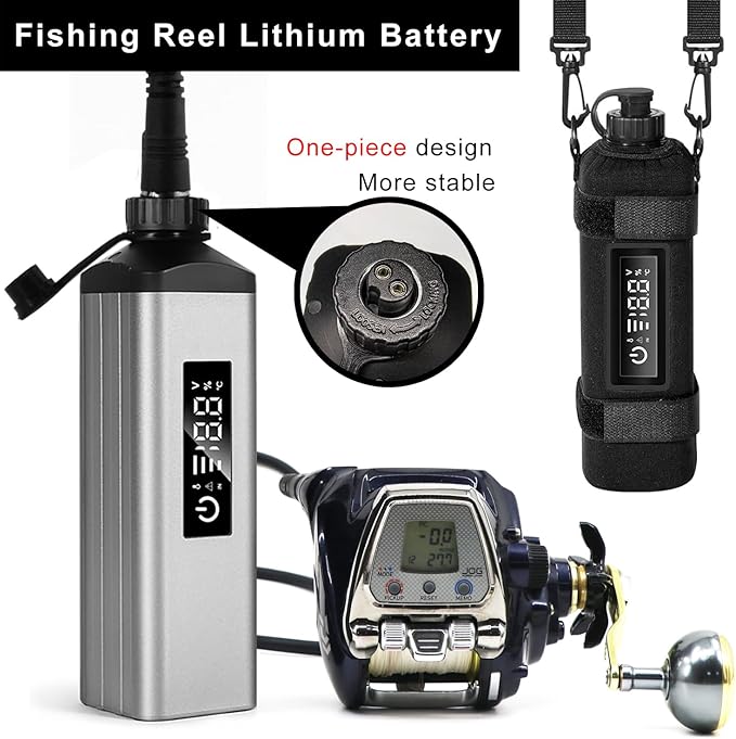 DX10 Electric Fishing Reel Lithium Battery 14.8V 10000mAh for Daiwa&Shimano Electric Fishing Reels (Silver)