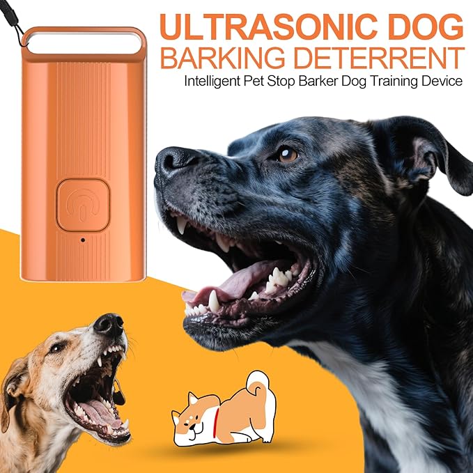 Mini Ultrasonic Dog Bark Deterrent Device - Stop Dog Barking Device for Own or Neighbor's Dog, Rechargeable Anti Barking Dog Trainer Portable Stop Barking Pet Training Tool