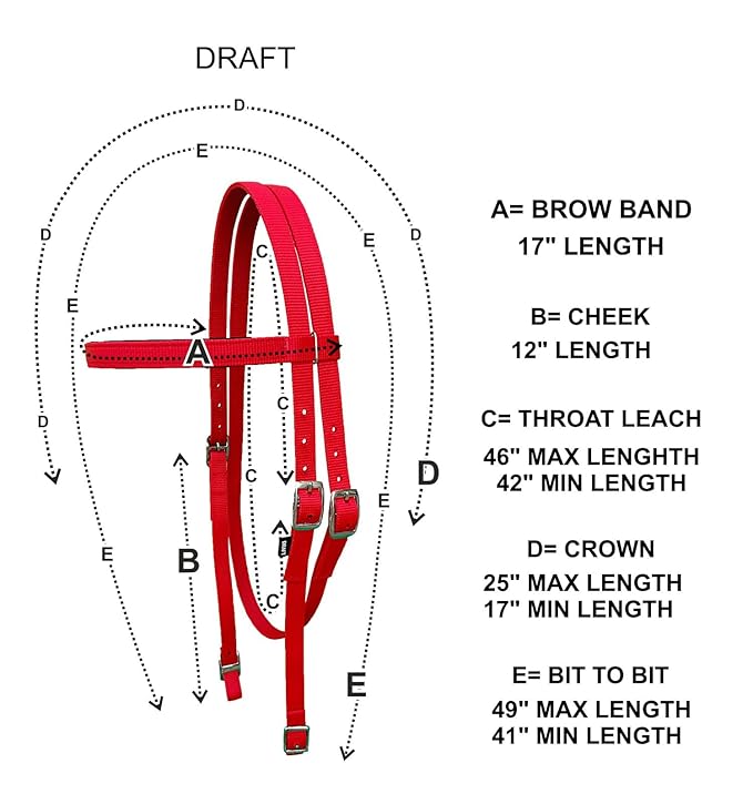 Majestic Ally Horse Headstall with Reins, Nylon Padded Browband, Multiple Colors (Chocolate, Draft)