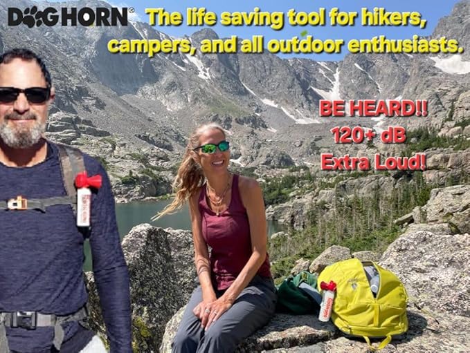 Dog Horn XL – The Original Air Horn for Dogs! Stop Attacks! Scare Coyotes Bear & Wild Animals! Effective Training Tool & Outdoor Safety Alarm for Hiking, Biking, Camping, Boating, & More!