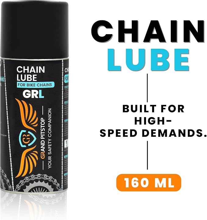 GRAND PITSTOP All-Weather Motorcycle Chain Lube - Premium Motorbike Chain Lubricant Spray - Formulated for All Weather Conditions for All Bikes (160 ml)