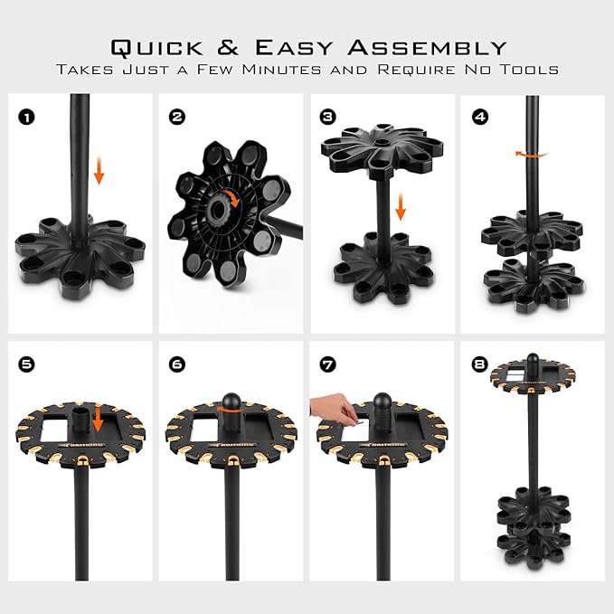 KastKing V16 Fishing Rod Holder for Garage, Floor Rack Holds Up to 16 Rods & Combos, Space-Saving Fishing Pole Organizer with Protective Foam, Durable ABS, Fishing Gear & Accessories Gift for Men