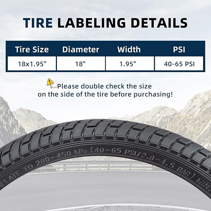 2PCS 16/18/20x1.95/2.125Inch BMX Bike Tires with Inner Tubes with Tyre Levers 16/18/20 1.95/2.125Inch Resistant Tyres Street Park Dirt Riding Racing Freestyle