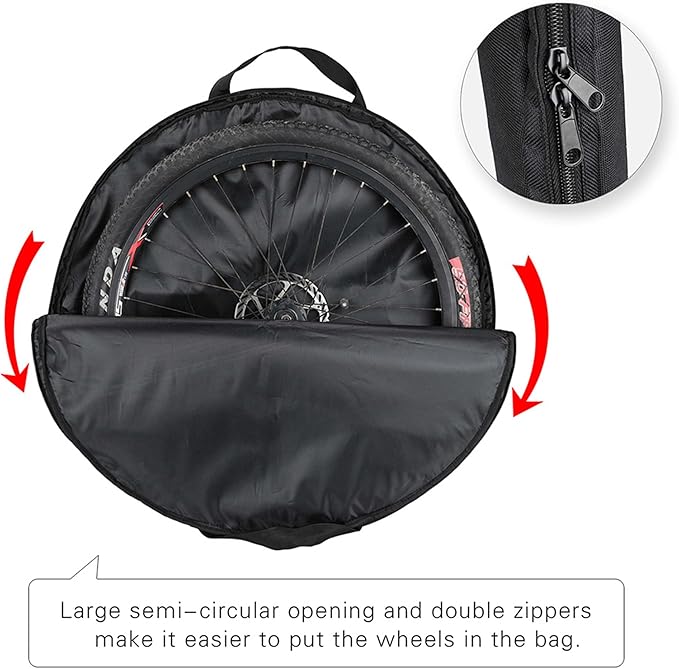 Rhinowalk Bike Wheel Bag Travel Case Soft Padded Bicycle Wheelset Carrying Bag for 26-29 inch Mountain Road Bike Wheels