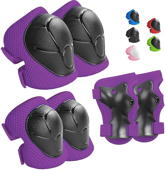 Knee Pads for Kids， Knee Pads and Elbow Pads Set Toddler 3-10 Years Protective Gear Set for Girls Boys with Wrist Guards for Skating Cycling Bike Rollerblading Scooter