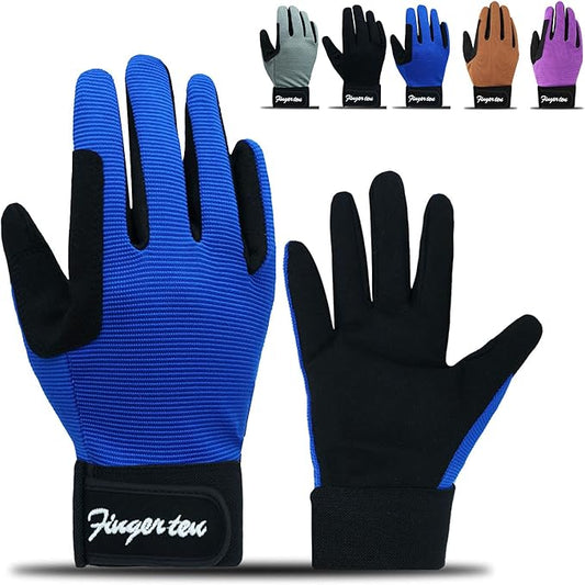 FINGER TEN Horse Riding Gloves Equestrian Women Kids for Girls Boys Mesh Breathable Lightweight Color Pack, Comfortable Grip for Summer