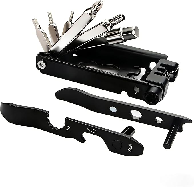 23-in-1 Bicycle Repair Tool Set, Portable Magnetic Multifunctional Tool – Includes Tire Levers, Chain Cutter, 4/5/6/8 mm Hex Wrenches,T25 Box Spanner, and Spoke Wrenches (23 in 1)