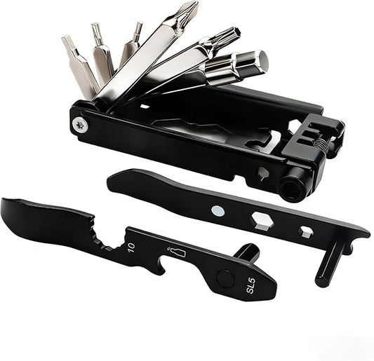 23-in-1 Bicycle Repair Tool Set, Portable Magnetic Multifunctional Tool – Includes Tire Levers, Chain Cutter, 4/5/6/8 mm Hex Wrenches,T25 Box Spanner, and Spoke Wrenches (23 in 1)