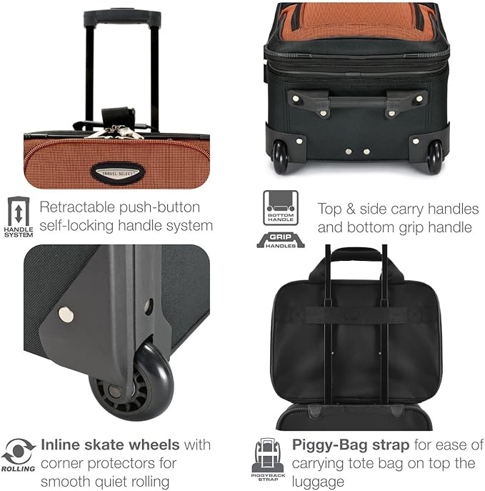 Travel Select アムステルダム ソフトサイド 拡張可能荷物 ローリングホイール付き ネイビー 2点セット (15/21)