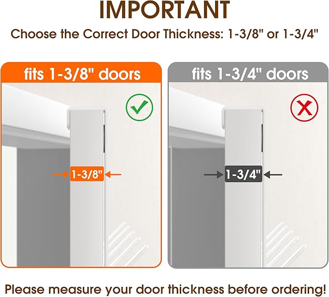 KitchLife Over The Door Hooks with 7" Extended Arms, Fits 1-3/8" Doors, J18U, Heavy Duty Bathroom & Closet Towel Rack, Double-Hooks Hanger 1 Pack, Glossy White