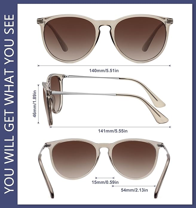 WOWSUN Retro Polarized Sunglasses Womens 2026 Trendy Round Classic Glasses