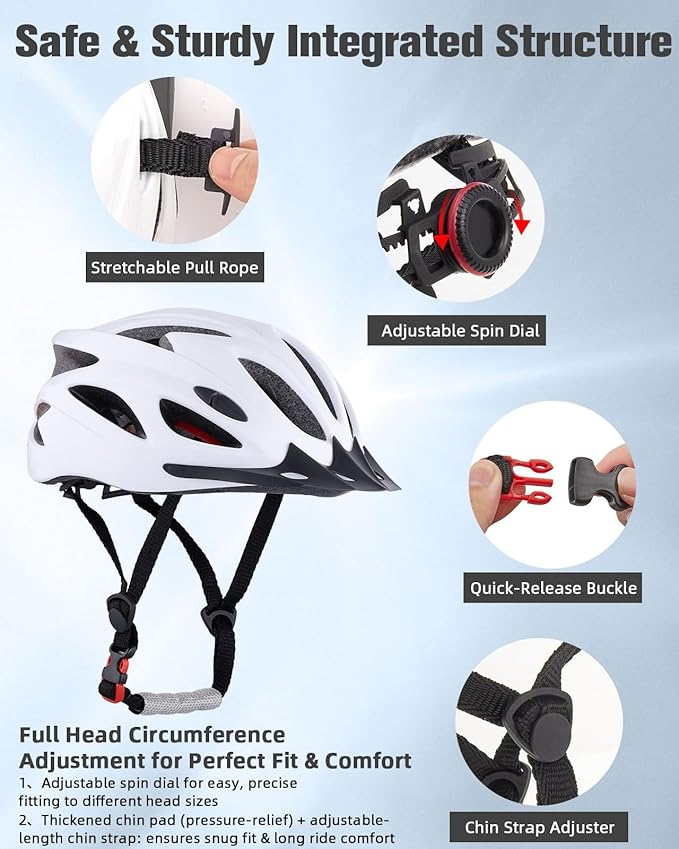 Zacro Adult Bike Helmet, Lightweight Bicycle Helmet with Removable Pads and Visor, CPSC Certified Safety Helmet for Men Women, Mountain Road Cycling Helmet for Adult