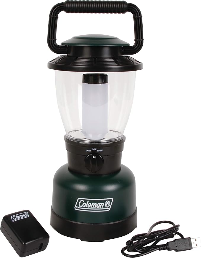 Coleman ラギッド 充電式 400ルーメン LEDランタン、耐衝撃・防水、USB充電ポート付き、LEDは生涯交換不要