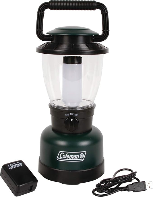 Coleman Rugged Rechargeable 400 Lumens LED Lantern, Impact & Water-Resistant Lantern with USB Charging Port, Lifetime LEDs Never Need Replacing