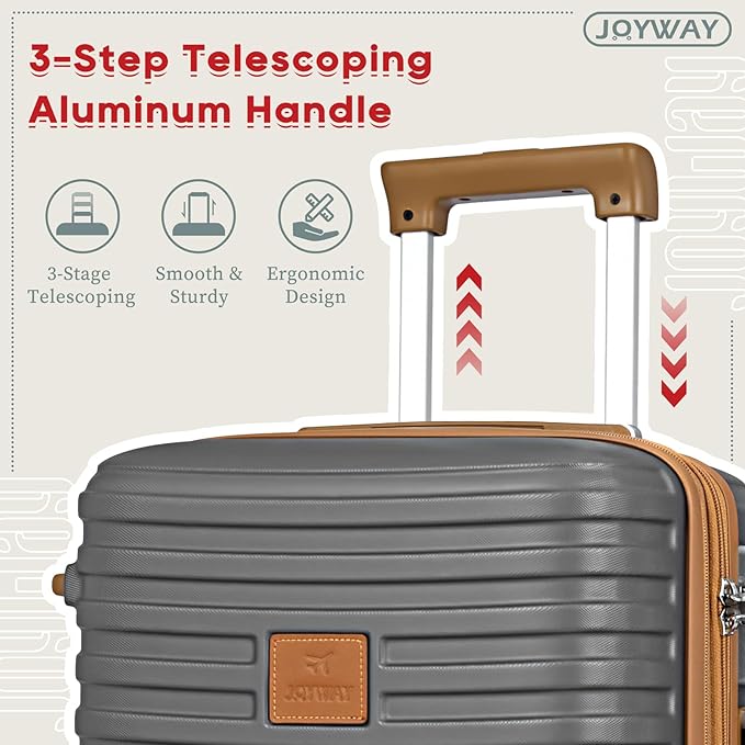 Joyway 28 Inch Luggage with Spinner Wheels, Lightweight Hard Shell Large suitcase, 3 Piece Luggage Sets with TSA Lock