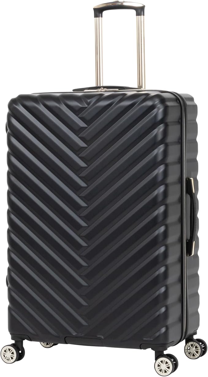Kenneth Cole REACTION マディソン スクエア 軽量 ハードサイド シェブロン 拡張可能 スピナーラゲッジ、ブラック、(28インチ、預け入れ)