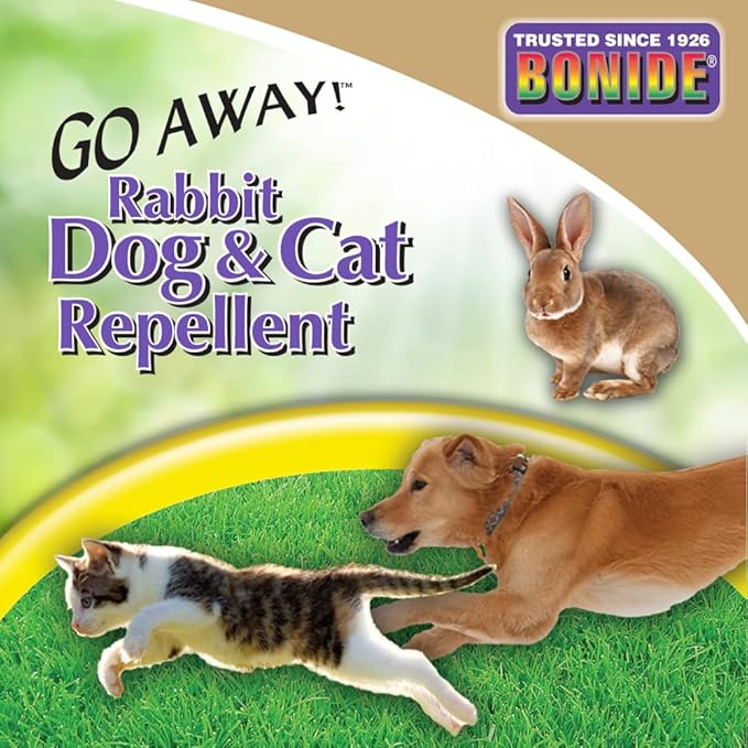 Bonide Go Away! Rabbit, Dog, & Cat Repellent Granules, 1 lb Ready-to-Use, Keep Dogs Off Lawn, Garden, Mulch & Flower Beds, (Pack of 2)