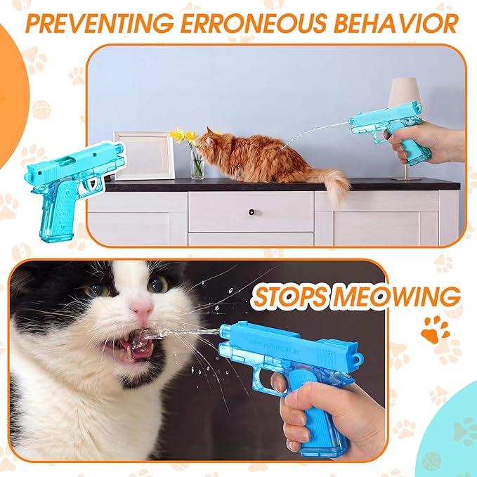 Geelin 2 Pack Squirt Spray for Cats Dogs Training Squirt for Cats Deterrent Water Spray Pistols for Dogs Pets Training(Simple Style,Blue Green)