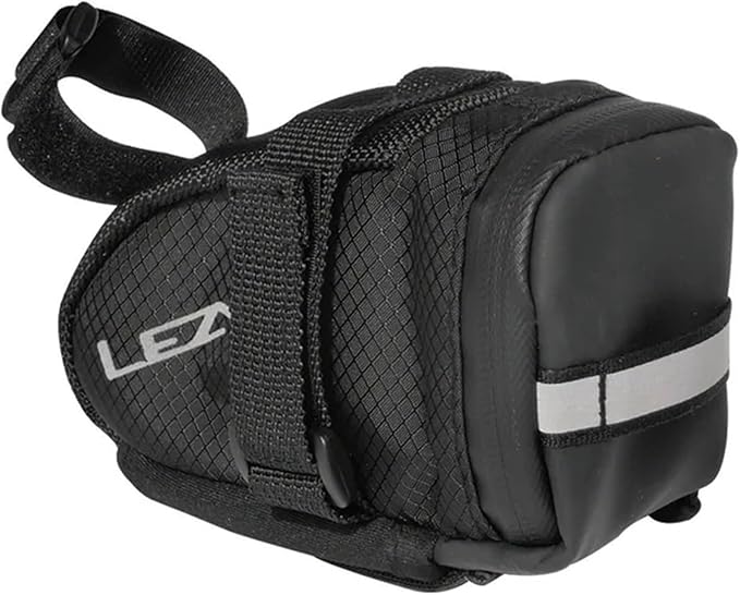 LEZYNE Caddy Bike Saddle Bag - Durable Nylon Cycling Storage Bag with Velcro/Quick Release Mount, Reflective Accents, Water-Resistant Zipper for Road Bikes & Commuters
