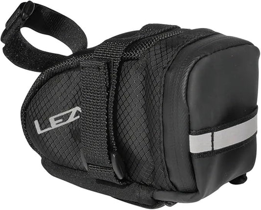 LEZYNE Caddy Bike Saddle Bag - Durable Nylon Cycling Storage Bag with Velcro/Quick Release Mount, Reflective Accents, Water-Resistant Zipper for Road Bikes & Commuters
