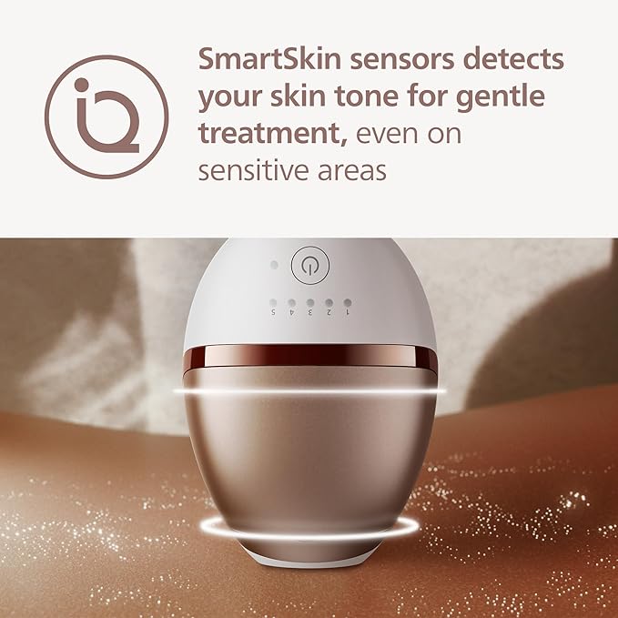 Philips Lumea 9000 Series IPL Hair Removal Device, Visible Permanent Laser Hair Reduction Done at Home, for Women & Men, SenseIQ Technology, 4 Attachments for Body, Face, Bikini & Underarms, BRI984/03