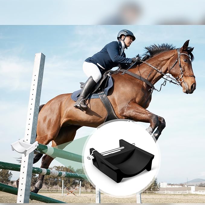 Abbylike 4 Pairs (8 Pieces) Jump Cups Plastic Horse Jump Cups with Pin Fits Standards Uprights Lightweight Durable for Hobby Horse Jumper Equestrian Activities