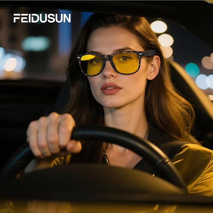 FEIDUSUN Sunglasses Men Polarized Sunglasses for Mens and Womens,Black Retro Sun Glasses Driving Fishing UV Protection