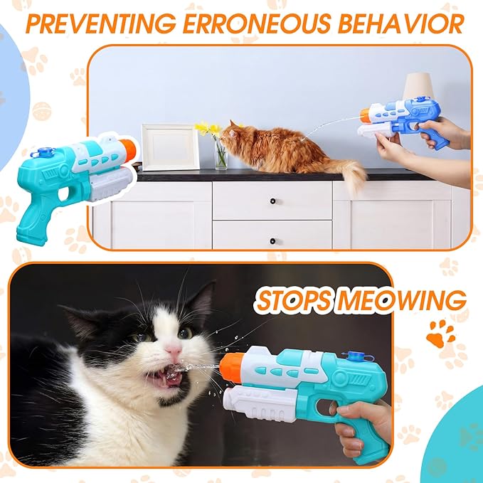 Geelin 2 Pack Squirt Spray for Cats Dogs Training Squirt for Cats Deterrent Water Spray Pistols for Dogs Pets Training(Retro Style,Blue Green)