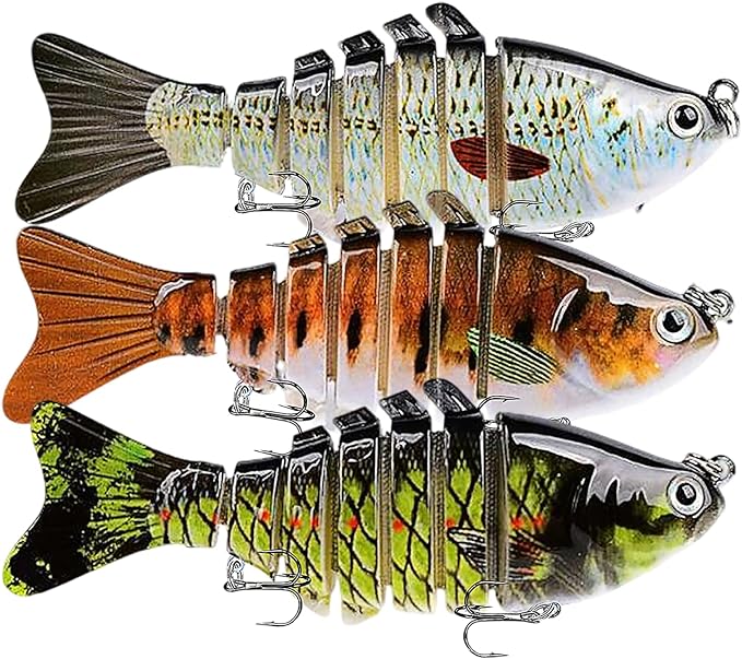 Fishing Lures Multi Jointed Fish Fishing Kits Slow Sinking Lifelike Swimbait Freshwater and Saltwater Crankbaits for Bass Trout Bass Lures