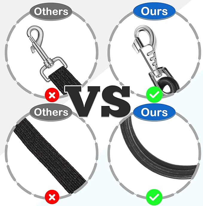 4 Pack Bungee Cross Ties Set Horse Trailer Tie Straps Bulk Bungee Cords with Snaps for Horse Trailer Accessories, 36 Inch Long (Black)