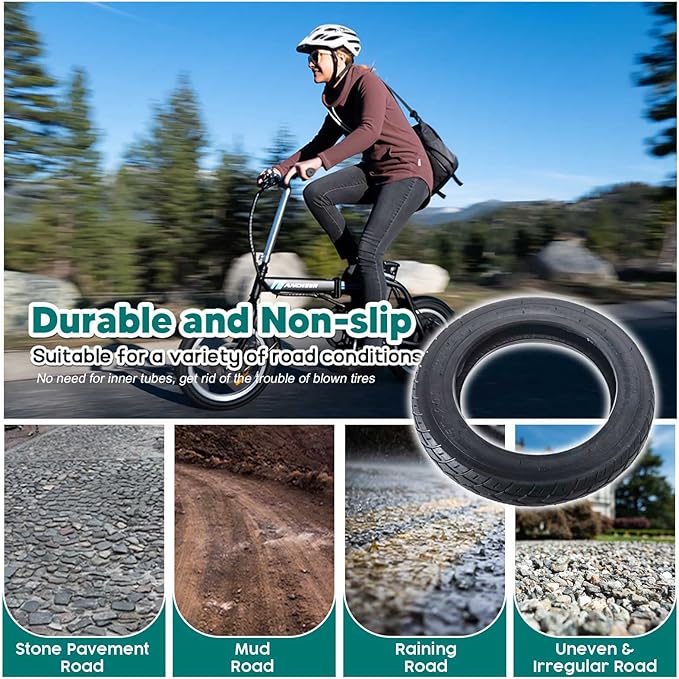 57-203 Scooter Tubeless Tire | 12.5x2.25 Vacuum E-Bike Tire | Thick Wear-Resistant Non-Slip Anti-Stab Scooter Tire
