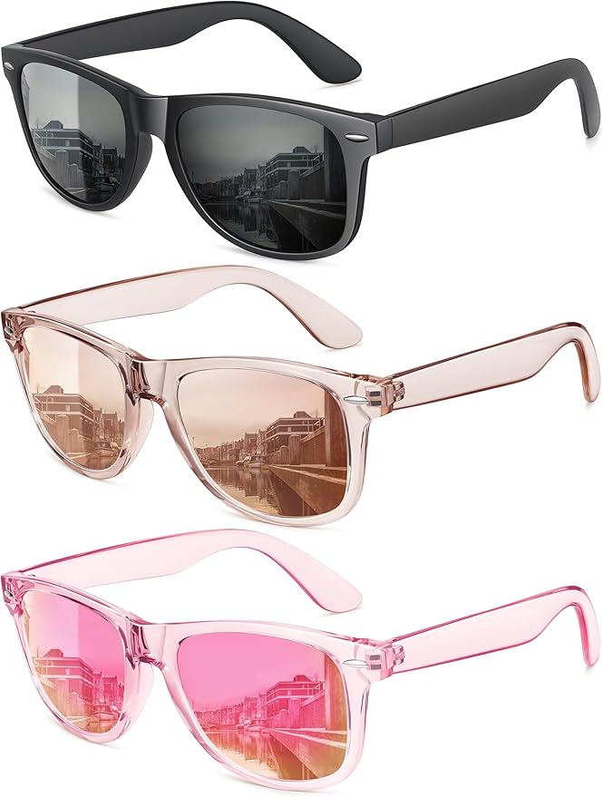 MEETSUN Polarized Sunglasses for Women Men Classic Retro Trendy Driving Sun Glasses UV400 Protection (3 Pack)