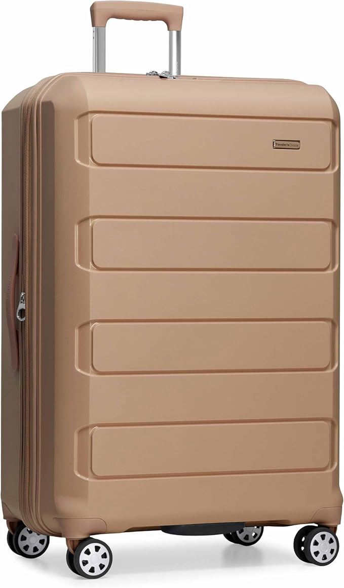 Traveler's Choice Pagosa ハードシェル 拡張可能荷物 スピナーホイール付き、ラテベージュ、30インチ 大型