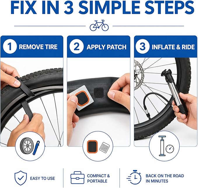 ANGORA BRANDS Bike Tire Repair Kit – All-in-One Bicycle Repair Kit with Pump, Multi Tool & Tire Levers, Portable Emergency Bike Tool Kit for Road, Mountain & Hybrid Bikes