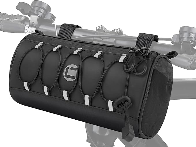 WOTOW Bike Handlebar Bag Waterproof - Bicycle Handlebar Bag with Large Reflective Area & Strips, Bike Front Pouch with Waterproof Zipper Shoulder Strap Removable Straps for Cycling (Cuboid, 2.7L)