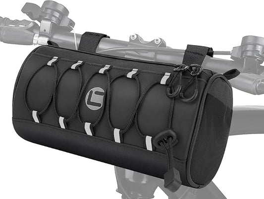 WOTOW Bike Handlebar Bag Waterproof - Bicycle Handlebar Bag with Large Reflective Area & Strips, Bike Front Pouch with Waterproof Zipper Shoulder Strap Removable Straps for Cycling (Cuboid, 2.7L)