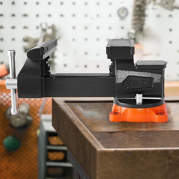 VEVOR Bench Vise 8 Inch Jaw Width Multipurpose with 360-Degree Swivel Base