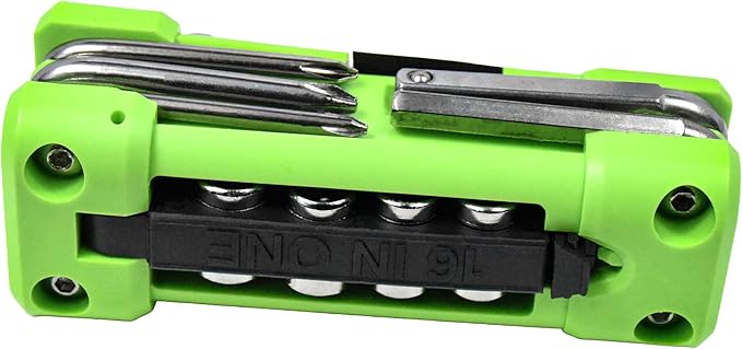 Bicycle multitools 16 in 1 bicycle tools kit set Multi Function Accessories Set Hex Spoke Wrench for Road Mountain Bikes Gree